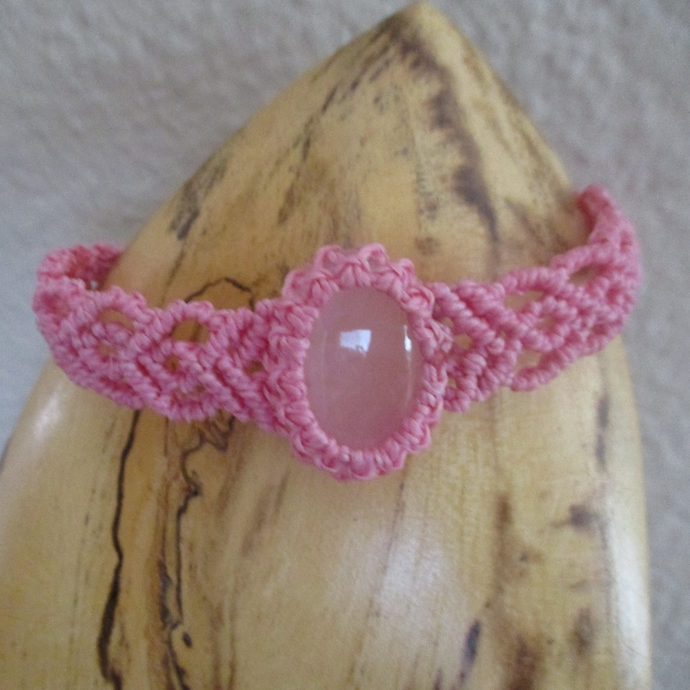 Rose Quartz Macrame Bracelet
